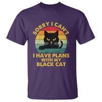 Cat Lover T Shirt Sorry I Can't I Have Plans With My Black Cat - Wonder Print Shop