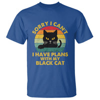 Cat Lover T Shirt Sorry I Can't I Have Plans With My Black Cat - Wonder Print Shop