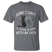 Cat Lover T Shirt Sorry I Can't I Have Plans With My Cats - Wonder Print Shop