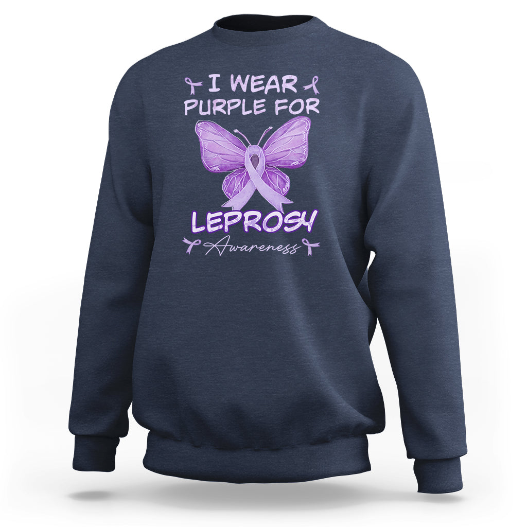 Leprosy Awareness Sweatshirt I Wear Purple For Leprosy Awareness - Wonder Print Shop