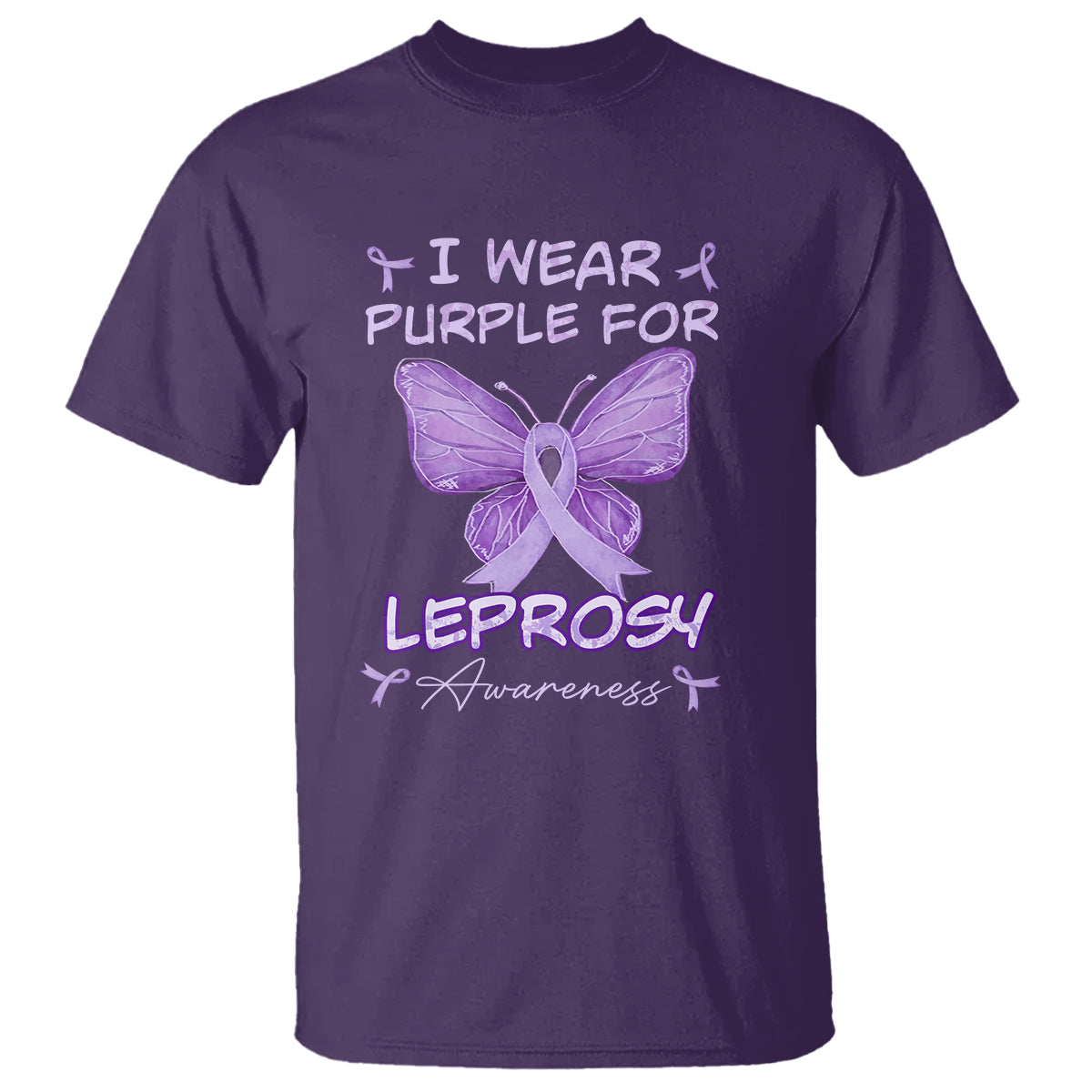 Leprosy Awareness T Shirt I Wear Purple For Leprosy Awareness - Wonder Print Shop