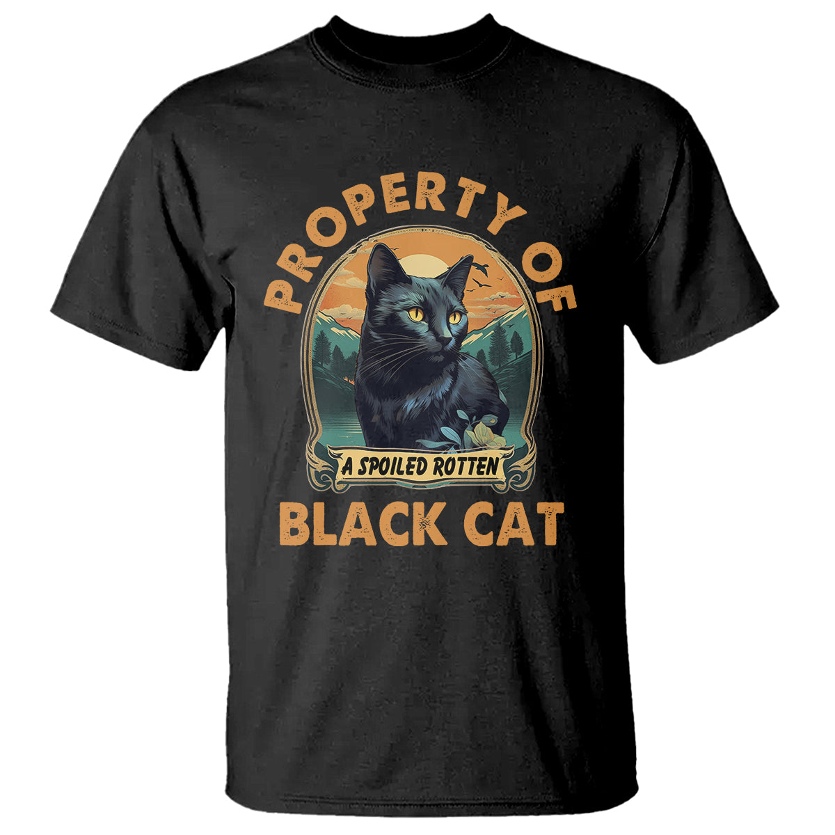 Black Cat T Shirt Property Of Black Cat - Wonder Print Shop
