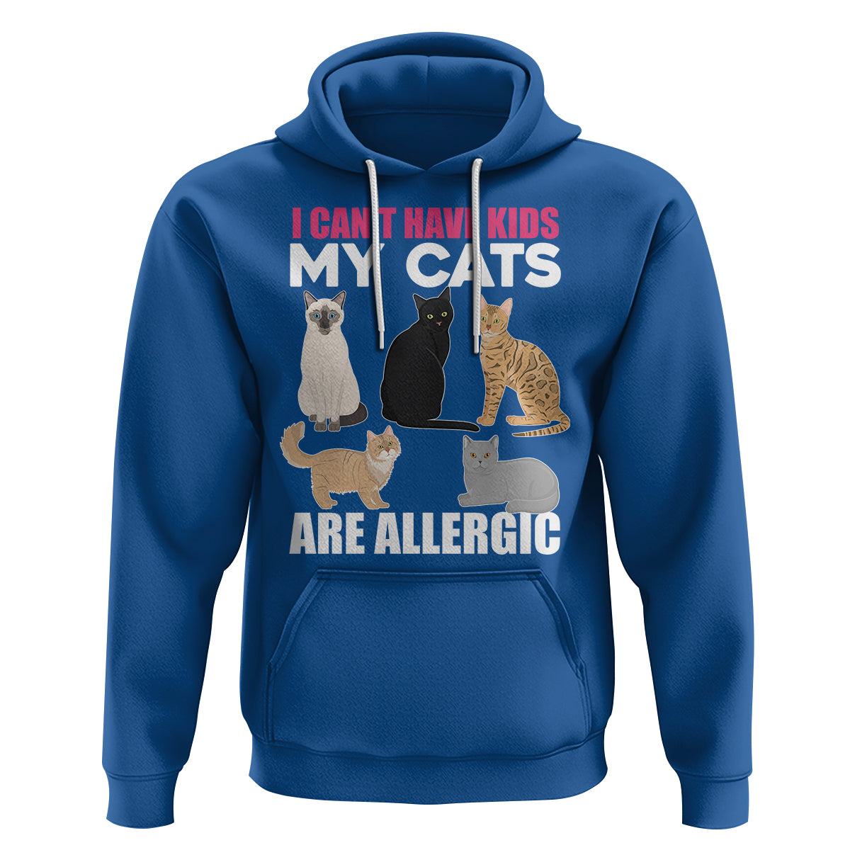 Cat Lover Hoodie I Can't Have Kids My Cats Is Allergic - Wonder Print Shop