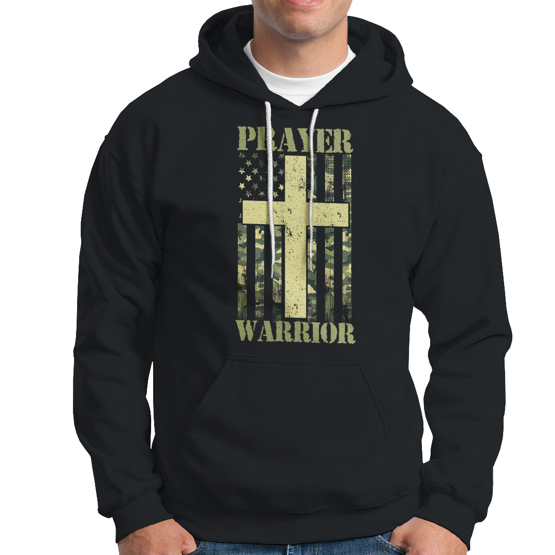 Christian Patriotic Hoodie Prayer Warrior Camo American Flag Bible Verse Faith Jesus - Wonder Print Shop