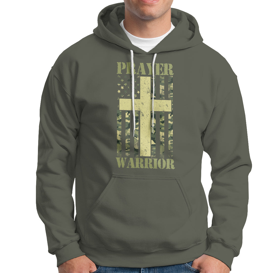Christian Patriotic Hoodie Prayer Warrior Camo American Flag Bible Verse Faith Jesus - Wonder Print Shop
