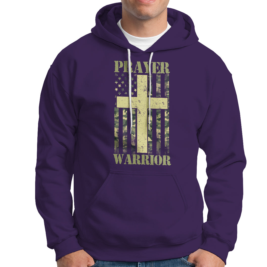 Christian Patriotic Hoodie Prayer Warrior Camo American Flag Bible Verse Faith Jesus - Wonder Print Shop