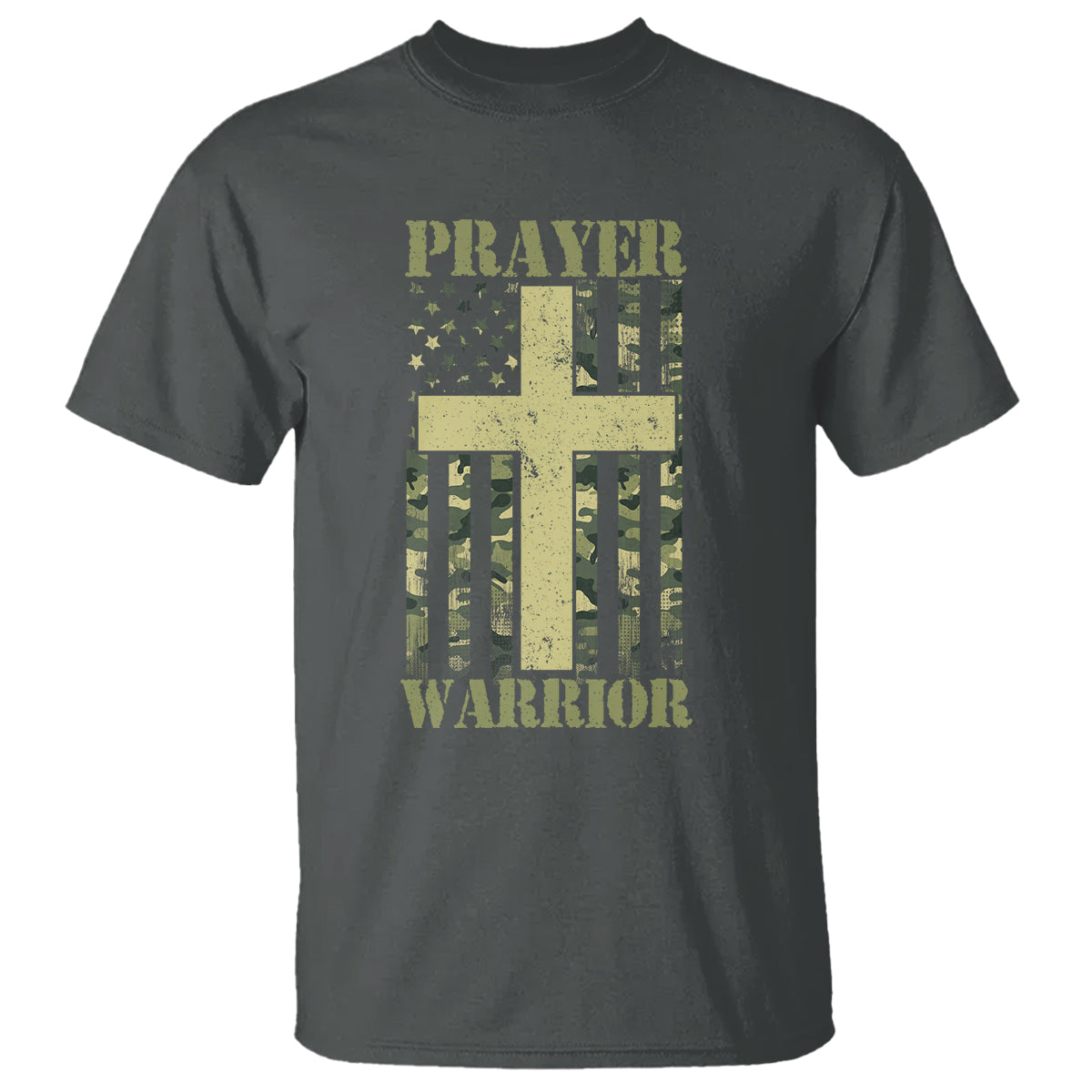 Christian Patriotic T Shirt Prayer Warrior Camo American Flag Bible Verse Faith Jesus - Wonder Print Shop