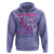 Breast Cancer And Domestic Violence Hoodie In October We Wear Pink and Purple Floral High Heel Support Women - Wonder Print Shop