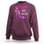 Breast Cancer And Domestic Violence Sweatshirt In October We Wear Pink and Purple Floral High Heel Support Women - Wonder Print Shop