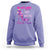 Breast Cancer And Domestic Violence Sweatshirt In October We Wear Pink and Purple Floral High Heel Support Women - Wonder Print Shop