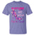 Breast Cancer And Domestic Violence T Shirt In October We Wear Pink and Purple Floral High Heel Support Women - Wonder Print Shop