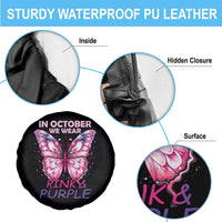 Breast Cancer And Domestic Violence Spare Tire Cover In October We Wear Pink and Purple Butterfly Support Squad