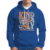 Anti Bullying Hoodie Kind Vibes Only End Bullying Retro Groovy - Wonder Print Shop