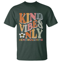 Anti Bullying T Shirt Kind Vibes Only End Bullying Retro Groovy - Wonder Print Shop