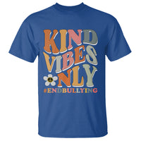 Anti Bullying T Shirt Kind Vibes Only End Bullying Retro Groovy - Wonder Print Shop