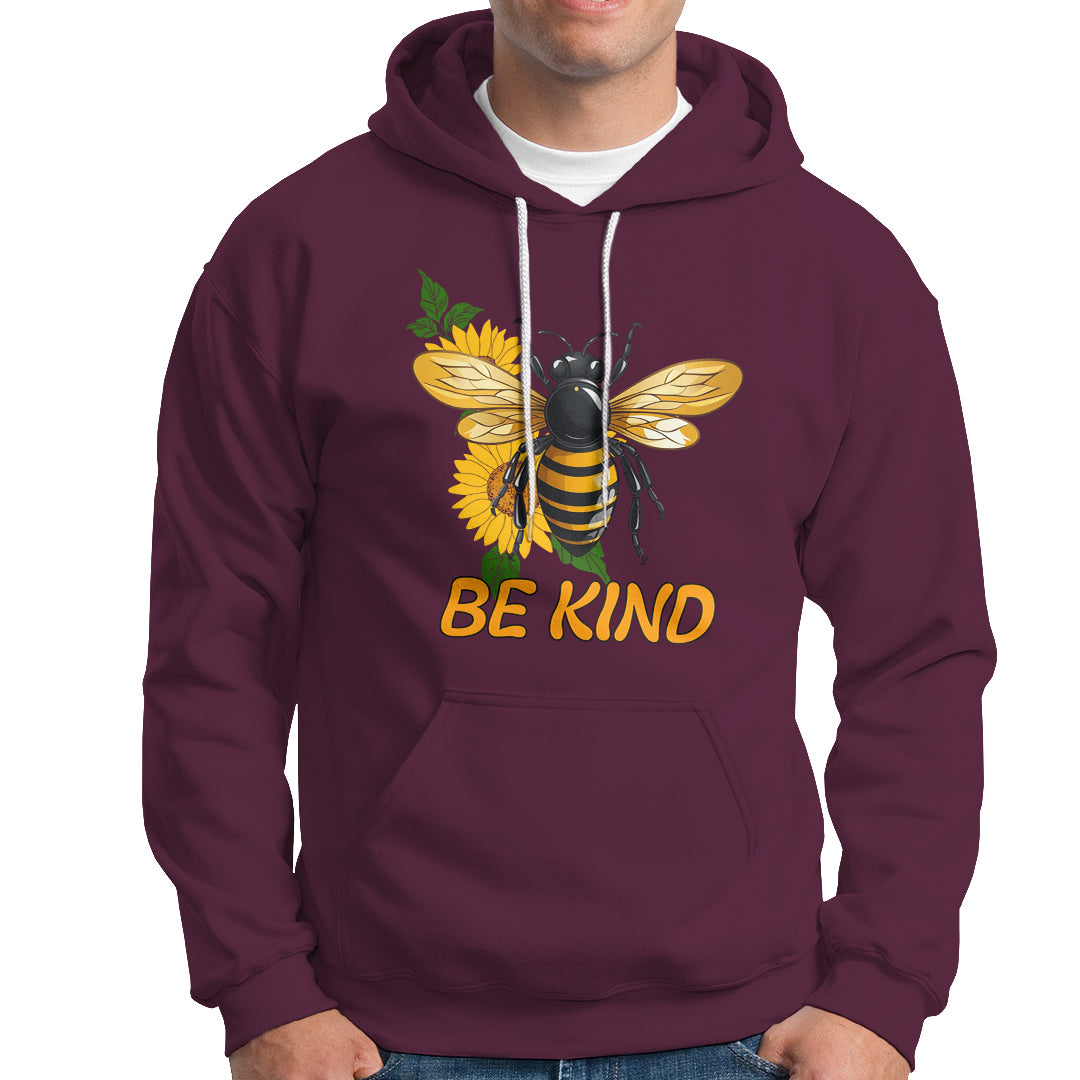 Anti Bullying Hoodie Be Kind Floral Bee Choose Kindness - Wonder Print Shop