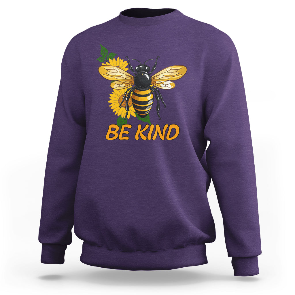 Anti Bullying Sweatshirt Be Kind Floral Bee Choose Kindness - Wonder Print Shop