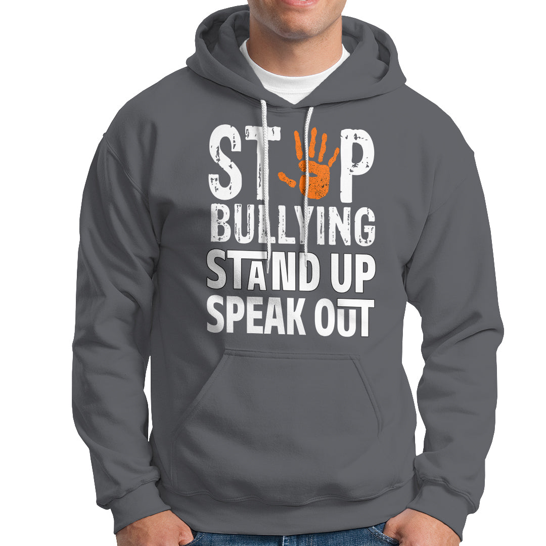 Anti Bullying Hoodie Stop Bullying Orange Stand Up Speak Out - Wonder Print Shop