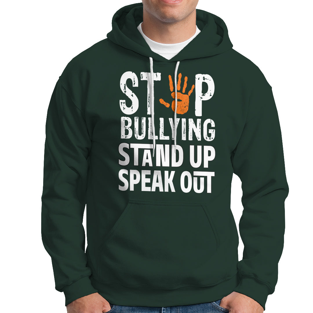Anti Bullying Hoodie Stop Bullying Orange Stand Up Speak Out - Wonder Print Shop