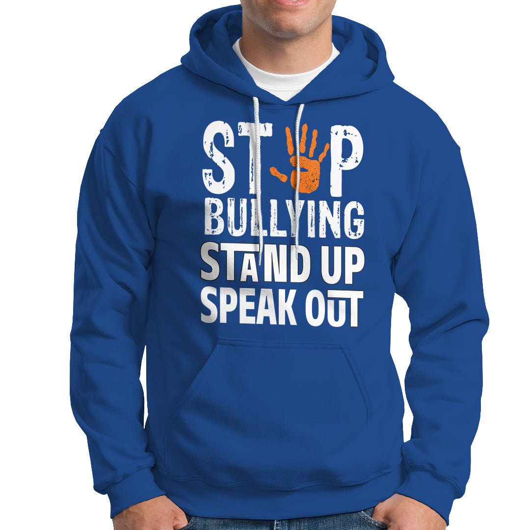 Anti Bullying Hoodie Stop Bullying Orange Stand Up Speak Out - Wonder Print Shop