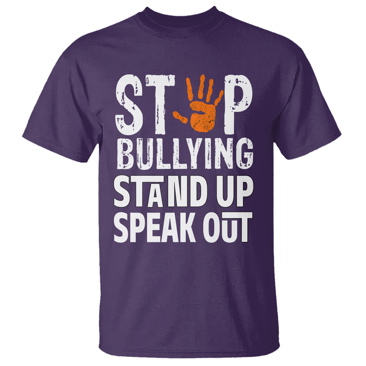 Anti Bullying T Shirt Stop Bullying Orange Stand Up Speak Out - Wonder Print Shop