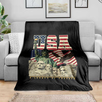 USA Legacy of Freedom Throw Blanket Patriotic Statue of Liberty Bald Eagle Mount Rushmore Graphic - Wonder Print Shop