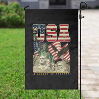 USA Legacy of Freedom Garden Flag Patriotic Statue of Liberty Bald Eagle Mount Rushmore Graphic - Wonder Print Shop
