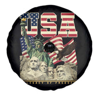 USA Legacy of Freedom Spare Tire Cover Patriotic Statue of Liberty Bald Eagle Mount Rushmore Graphic - Wonder Print Shop