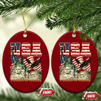USA Legacy of Freedom Ceramic Ornament Patriotic Statue of Liberty Bald Eagle Mount Rushmore Graphic - Wonder Print Shop