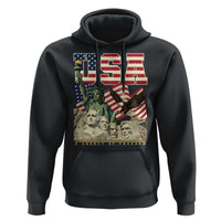 USA Legacy of Freedom Hoodie Patriotic Statue of Liberty Bald Eagle Mount Rushmore Graphic - Wonder Print Shop