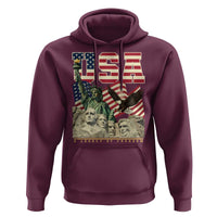 USA Legacy of Freedom Hoodie Patriotic Statue of Liberty Bald Eagle Mount Rushmore Graphic - Wonder Print Shop