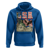 USA Legacy of Freedom Hoodie Patriotic Statue of Liberty Bald Eagle Mount Rushmore Graphic - Wonder Print Shop
