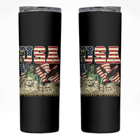 USA Legacy of Freedom Skinny Tumbler Patriotic Statue of Liberty Bald Eagle Mount Rushmore Graphic - Wonder Print Shop