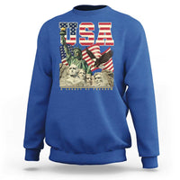 USA Legacy of Freedom Sweatshirt Patriotic Statue of Liberty Bald Eagle Mount Rushmore Graphic - Wonder Print Shop