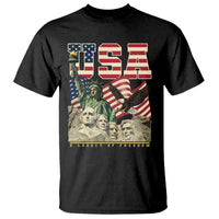 USA Legacy of Freedom T Shirt Patriotic Statue of Liberty Bald Eagle Mount Rushmore Graphic - Wonder Print Shop
