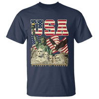 USA Legacy of Freedom T Shirt Patriotic Statue of Liberty Bald Eagle Mount Rushmore Graphic - Wonder Print Shop
