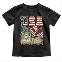 USA Legacy of Freedom Toddler T Shirt Patriotic Statue of Liberty Bald Eagle Mount Rushmore Graphic - Wonder Print Shop