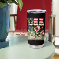 USA Legacy of Freedom Tumbler Cup Patriotic Statue of Liberty Bald Eagle Mount Rushmore Graphic - Wonder Print Shop