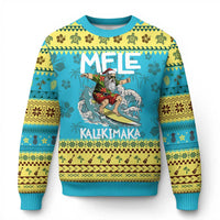 Xmas in Hawaii Ugly Christmas Sweater Mele Kalikimaka Hawaiian Tropical Surfing Santa - Wonder Print Shop