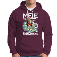 Mele Kalikimaka Tropical Hawaiian Christmas in Hawaii Surfing Santa Hoodie - Wonder Print Shop