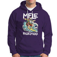 Mele Kalikimaka Tropical Hawaiian Christmas in Hawaii Surfing Santa Hoodie - Wonder Print Shop