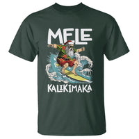 Mele Kalikimaka Tropical Hawaiian Christmas in Hawaii Surfing Santa T Shirt - Wonder Print Shop