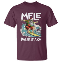Mele Kalikimaka Tropical Hawaiian Christmas in Hawaii Surfing Santa T Shirt - Wonder Print Shop