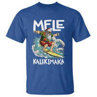 Mele Kalikimaka Tropical Hawaiian Christmas in Hawaii Surfing Santa T Shirt - Wonder Print Shop