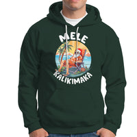 Mele Kalikimaka Tropical Hawaiian Christmas in Hawaii Sunbath Santa Hoodie - Wonder Print Shop