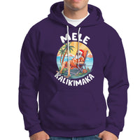 Mele Kalikimaka Tropical Hawaiian Christmas in Hawaii Sunbath Santa Hoodie - Wonder Print Shop