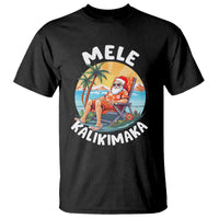 Mele Kalikimaka Tropical Hawaiian Christmas in Hawaii Sunbath Santa T Shirt - Wonder Print Shop