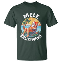 Mele Kalikimaka Tropical Hawaiian Christmas in Hawaii Sunbath Santa T Shirt - Wonder Print Shop