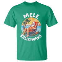 Mele Kalikimaka Tropical Hawaiian Christmas in Hawaii Sunbath Santa T Shirt - Wonder Print Shop