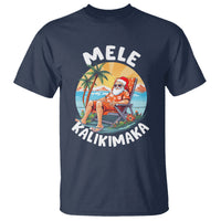 Mele Kalikimaka Tropical Hawaiian Christmas in Hawaii Sunbath Santa T Shirt - Wonder Print Shop